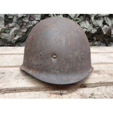 Red Army Helmet SH-40 bullet through wound relic